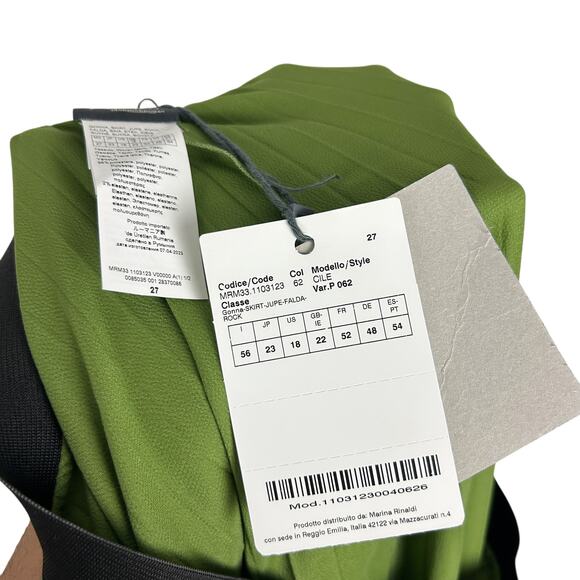 Marina Rinaldi Plus Size Max Mara Green Knife Pleated Midi Skirt 18 - Picture 5 of 5